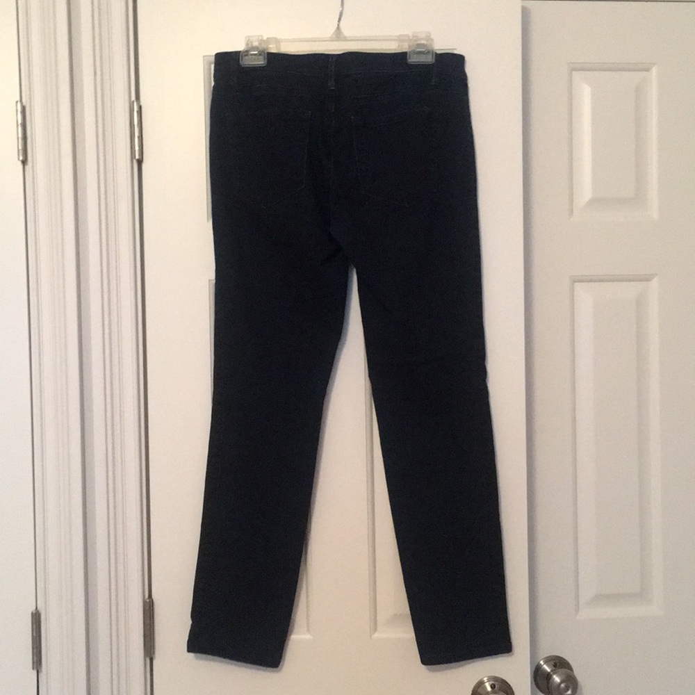 LOFT modern skinny jeans, dark rinse, black stripe - Picture 3 of 5